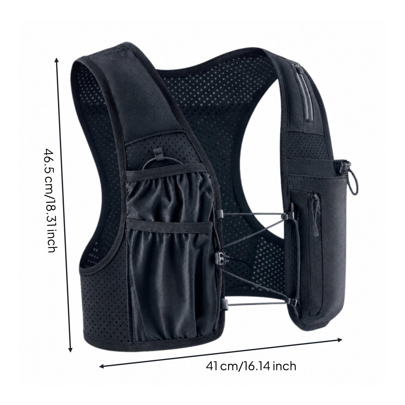 Cycling Gear Storage - เสื้อกั๊กสะท้อนแสงน้ำหนักเบาสำหรับวิ่งและปั่นจักรยาน พร้อมกระเป๋าตาข่ายปรับได้สำหรับเก็บของ อุปกรณ์กลางแจ้ง