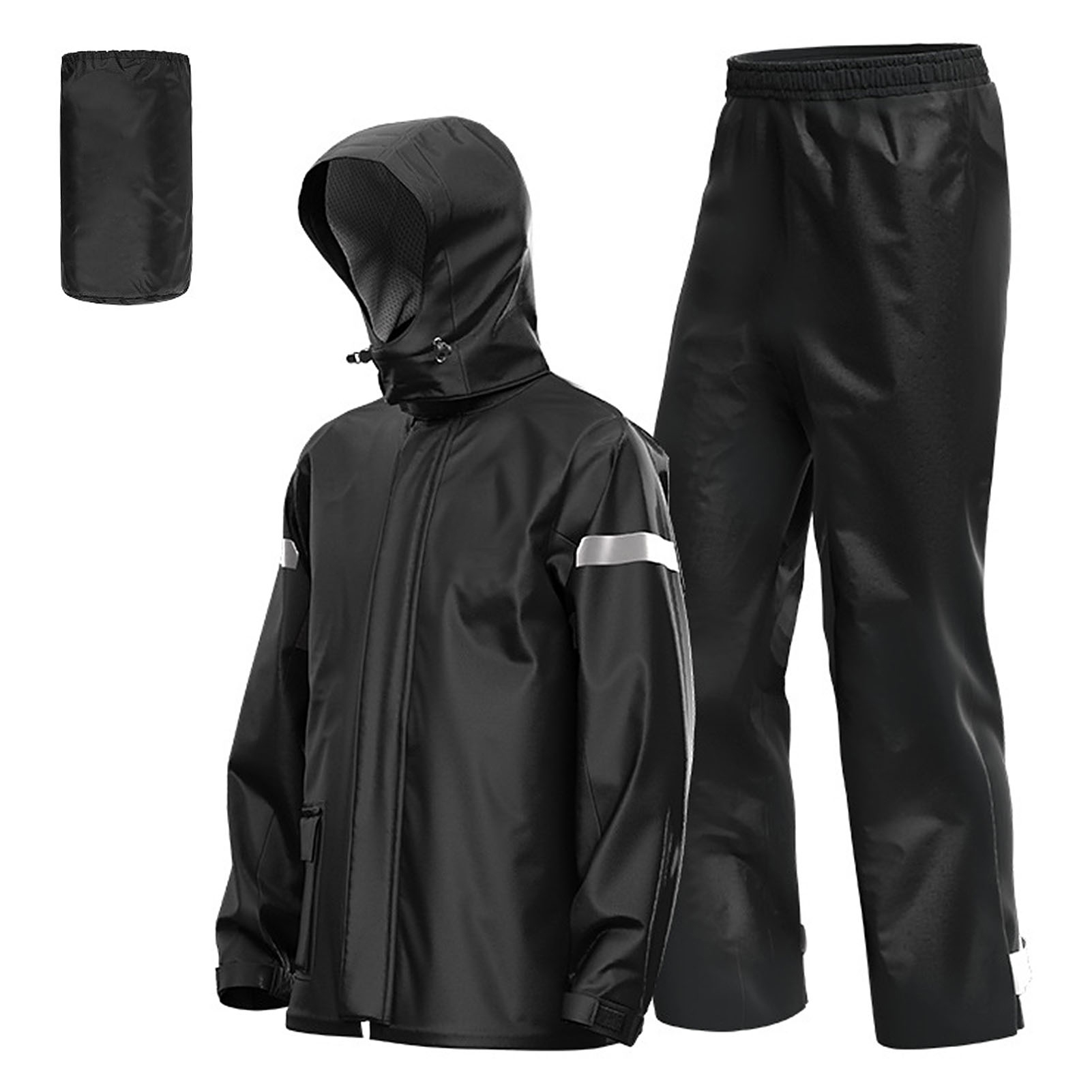 Cycling Gear Jacket - ชุดกันฝนสำหรับผู้ชาย ขี่มอเตอร์ไซค์ แบบสะท้อนแสง กันน้ำ เสื้อแจ็คเก็ตและกางเกง สำหรับขี่จักรยาน