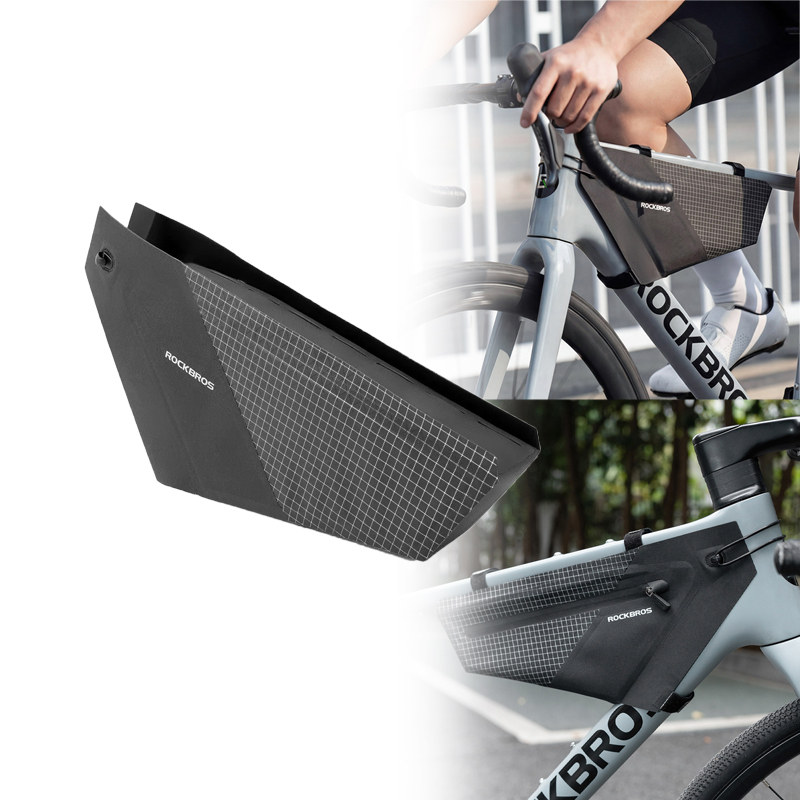 Cycling Gear Storage - กระเป๋าจักรยานสำหรับปั่นจักรยานกลางแจ้ง ความจุขนาดใหญ่ สำหรับจักรยานเสือภูเขาและจักรยานถนน กระเป๋าทรงสามเหลี่ยม กระเป๋าใส่ของ กระเป๋าใส่เครื่องมือ