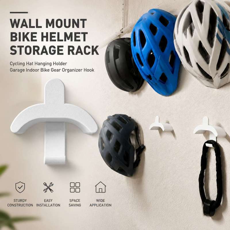 Cycling Gear Organiser - ที่แขวนหมวกกันน็อคจักรยานติดผนัง ที่เก็บหมวกจักรยาน ที่แขวนอุปกรณ์จักรยานในโรงรถหรือในบ้าน