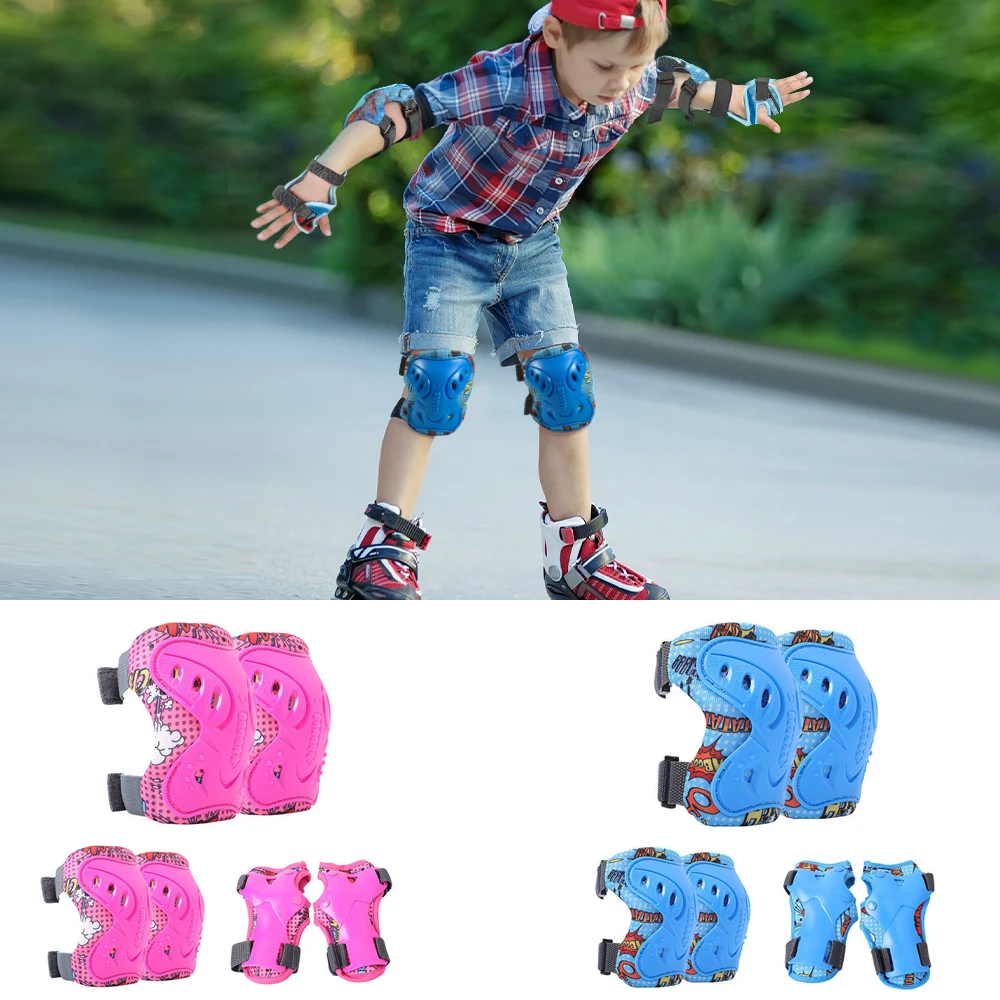 Cycling Protective Gear For Kids - 6 ชิ้นเด็กเข่า Pads และ Elbow Pads