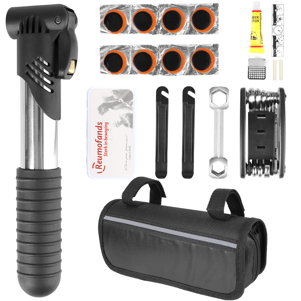 Cycling Gear Storage - ชุดซ่อมจักรยานกระเป๋ายาง Patch LEVER มัลติฟังก์ชั่ขี่จักรยานชุดซ่อมจักรยานถนนพร้อมปั๊มเครื่องมือกลางแจ้ง