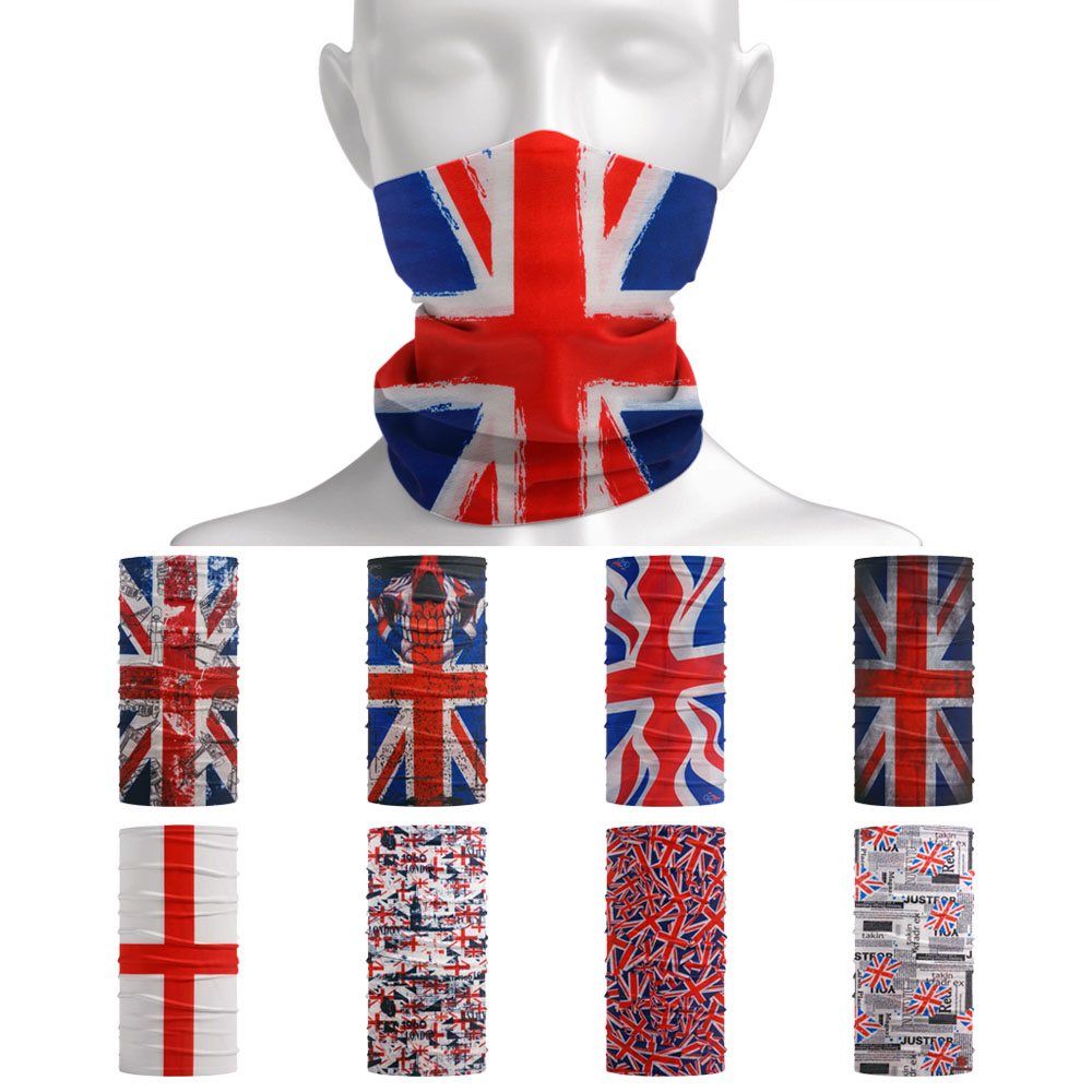 Cycling Gear Uk - ผ้าพันคอคลุมคอแบบไร้รอยต่อ พิมพ์ลายธงชาติอังกฤษ สำหรับปิดหน้า ปิดคอ หรือใช้เป็นผ้าโพกศีรษะ เหมาะสำหรับปั่นจักรยาน