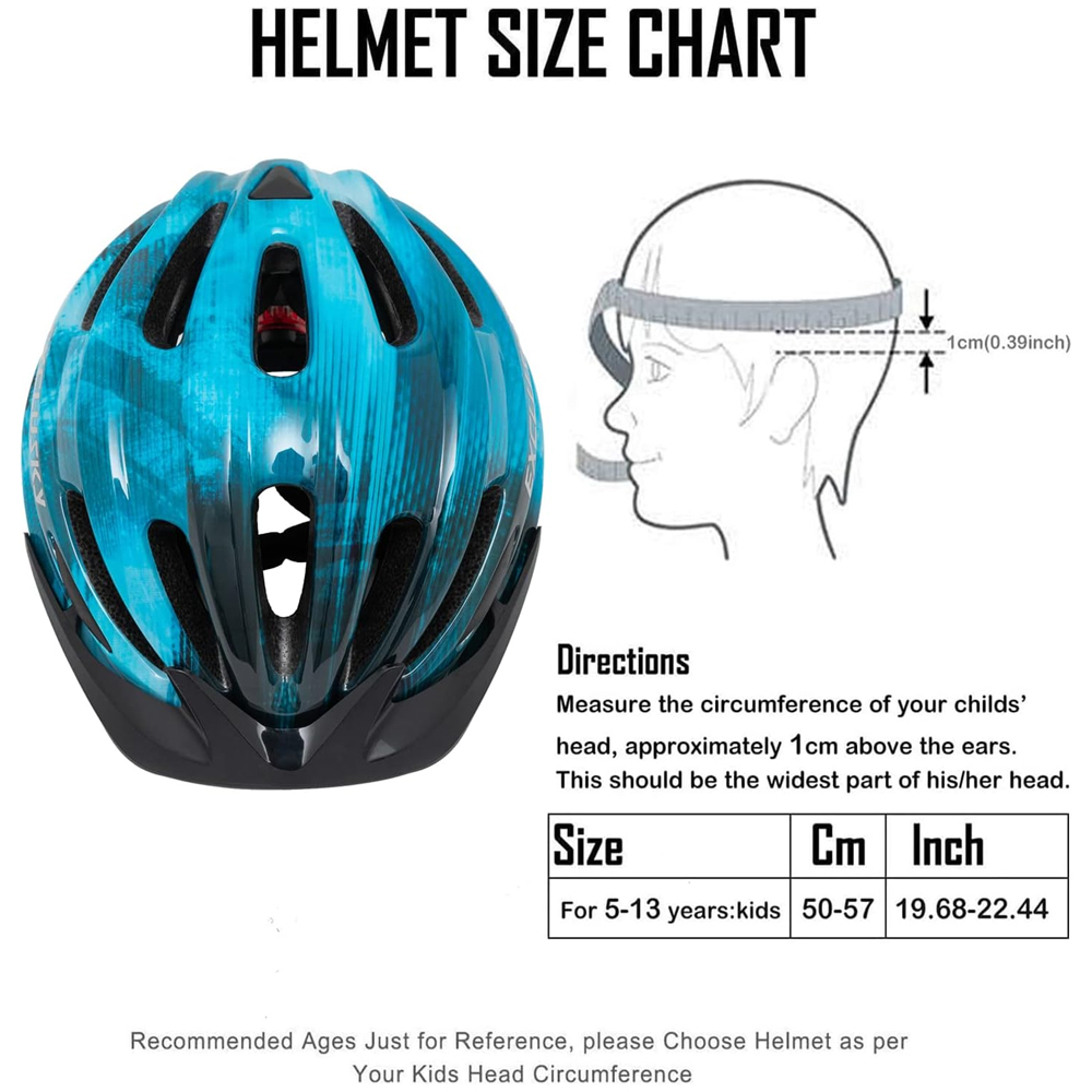 หมวกกันน็อคสำหรับเด็ก พร้อมไฟ  - Youth Cycling Gear บทวิจารณ์และราคา