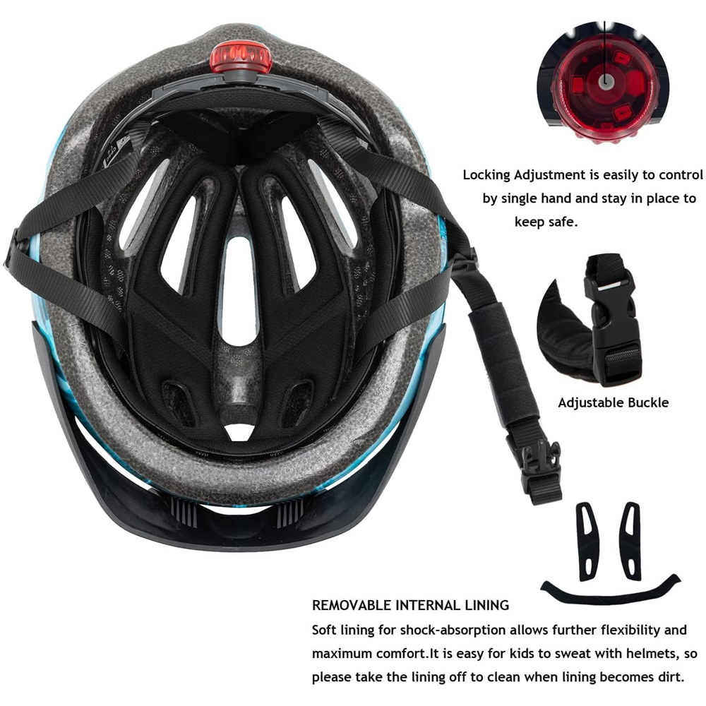 หมวกกันน็อคสำหรับเด็ก พร้อมไฟ  - Youth Cycling Gear บทวิจารณ์และราคา